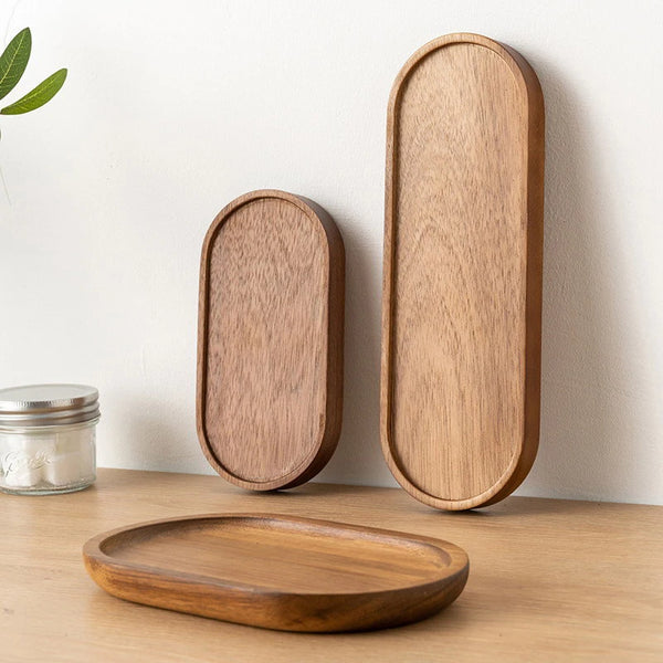 Japanese-Style Solid Wood Decor Tray-Krewe Home Interiors