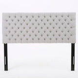 Jezebel Light Grey Fabric Headboard – Adjustable Queen/Full-Bedroom-Krewe Home Interiors