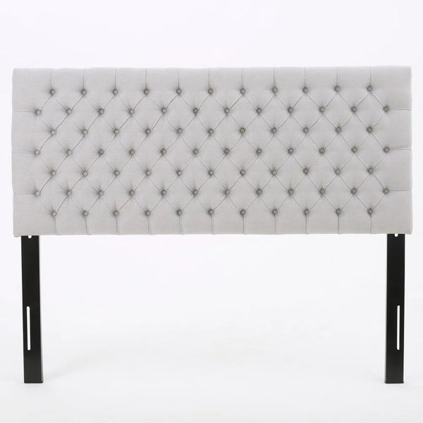 Jezebel Light Grey Fabric Headboard – Adjustable Queen/Full-Bedroom-Krewe Home Interiors