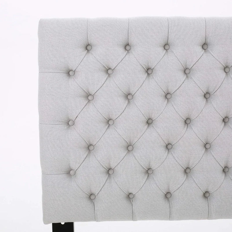 Jezebel Light Grey Fabric Headboard – Adjustable Queen/Full-Bedroom-Krewe Home Interiors