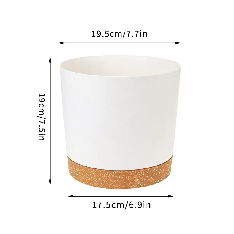 Large Modern Plastic Plant Pot with Drainage Tray-Home decor-Krewe Home Interiors