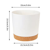Large Modern Plastic Plant Pot with Drainage Tray-Home decor-Krewe Home Interiors