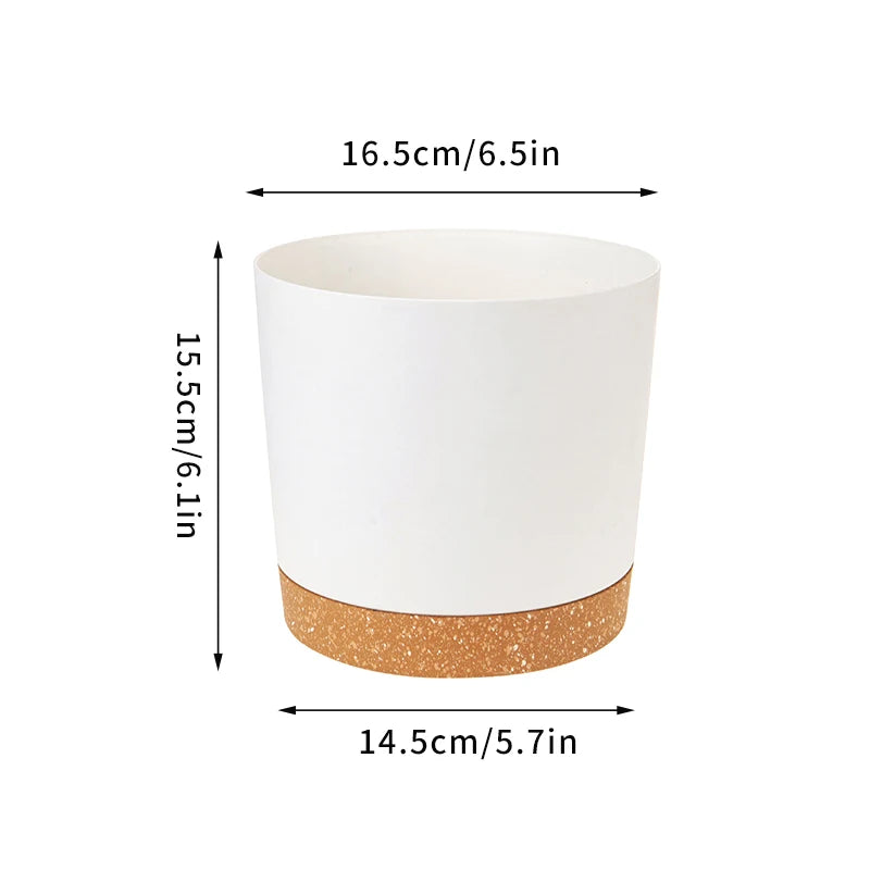Large Modern Plastic Plant Pot with Drainage Tray-Home decor-Krewe Home Interiors