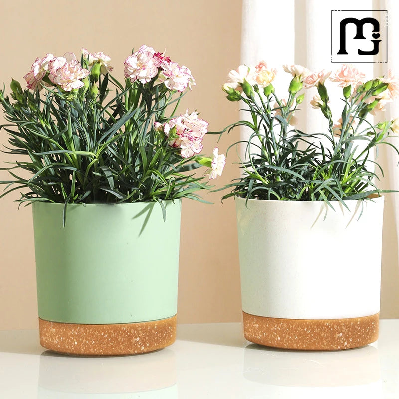 Large Modern Plastic Plant Pot with Drainage Tray-Home decor-Krewe Home Interiors