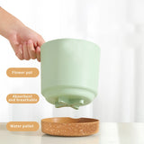 Large Modern Plastic Plant Pot with Drainage Tray-Home decor-Krewe Home Interiors