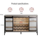 LED Industrial Wine Bar Cabinet – Sliding Barn Door Design-Furniture-Krewe Home Interiors