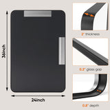 Matte Black Framed Bathroom Mirror, Tempered Glass, Modern Rectangular Design-bathroom-Krewe Home Interiors
