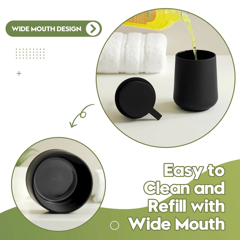 Matte Black Refillable Soap Dispenser – 11oz-bathroom-Krewe Home Interiors