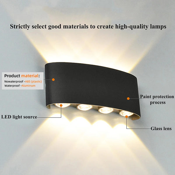 Modern LED Wall Sconce – Up & Down Wall Light-Home decor-Krewe Home Interiors