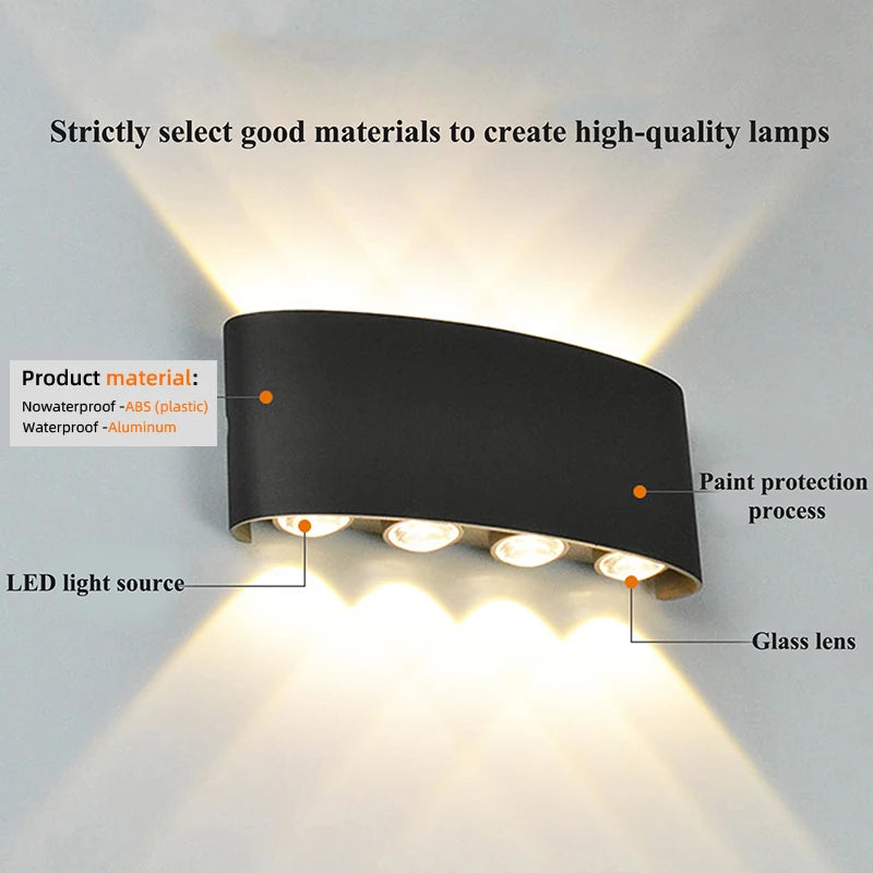 Modern LED Wall Sconce – Up & Down Wall Light-Home decor-Krewe Home Interiors