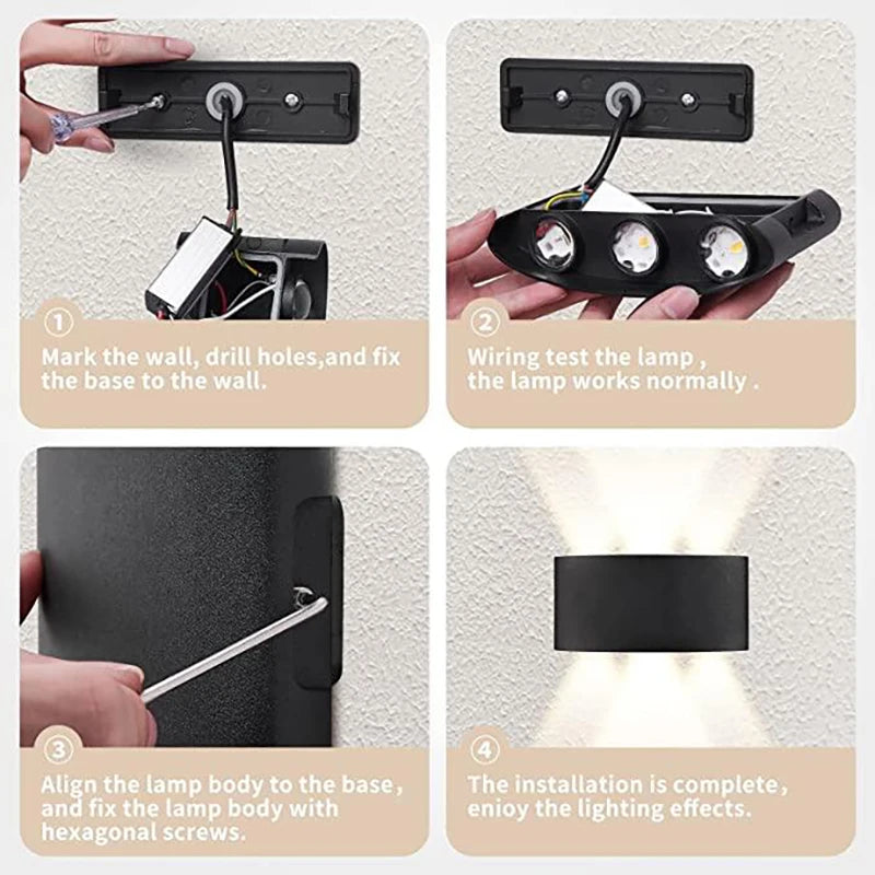 Modern LED Wall Sconce – Up & Down Wall Light-Home decor-Krewe Home Interiors