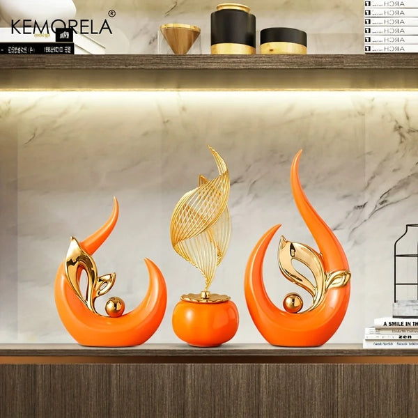 Nordic Ceramic Statue – Light Luxury Decorative Sculpture-Home decor-Krewe Home Interiors
