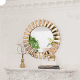Starburst Round Accent Mirror – Silver Venetian Wall Mirror-Home decor-Krewe Home Interiors