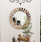 Starburst Round Accent Mirror – Silver Venetian Wall Mirror-Home decor-Krewe Home Interiors