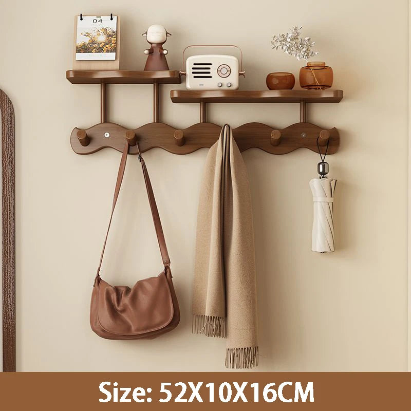 Wall-Mounted Bamboo Coat Rack with Hooks – Entryway Organizer-Home decor-Krewe Home Interiors
