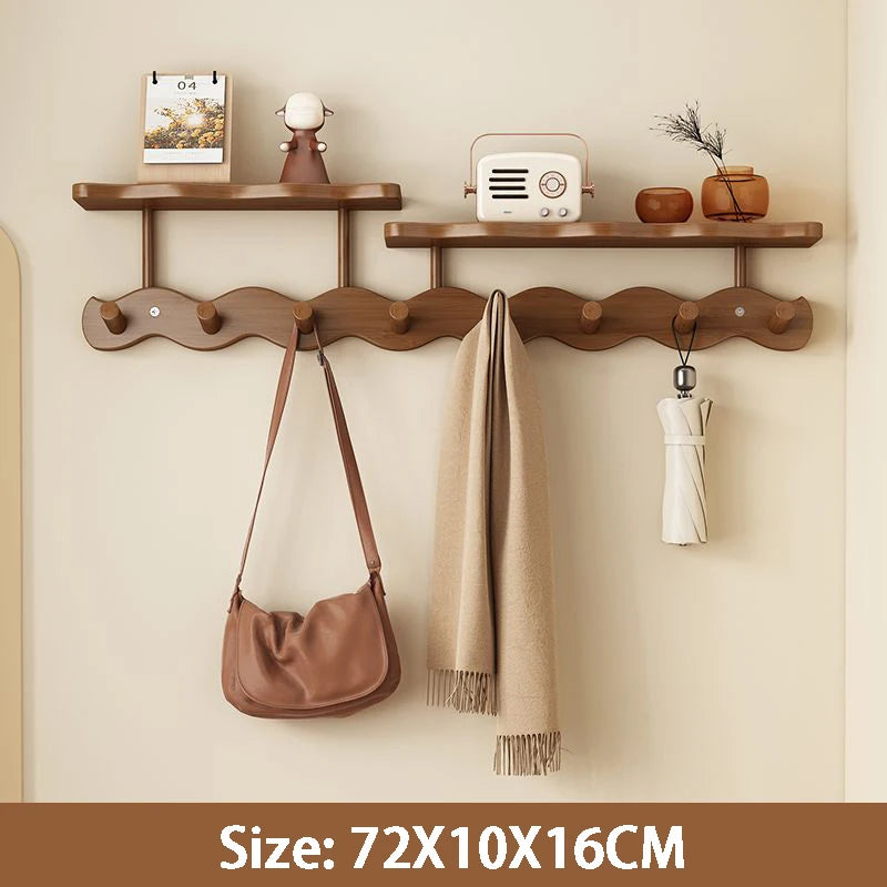 Wall-Mounted Bamboo Coat Rack with Hooks – Entryway Organizer-Home decor-Krewe Home Interiors