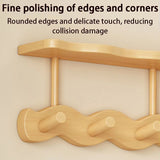 Wall-Mounted Bamboo Coat Rack with Hooks – Entryway Organizer-Home decor-Krewe Home Interiors