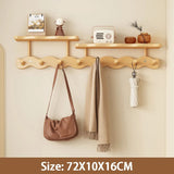 Wall-Mounted Bamboo Coat Rack with Hooks – Entryway Organizer-Home decor-Krewe Home Interiors