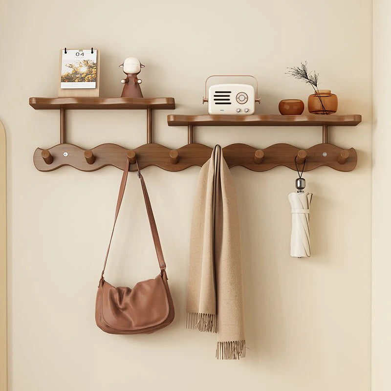 Wall-Mounted Bamboo Coat Rack with Hooks – Entryway Organizer-Home decor-Krewe Home Interiors