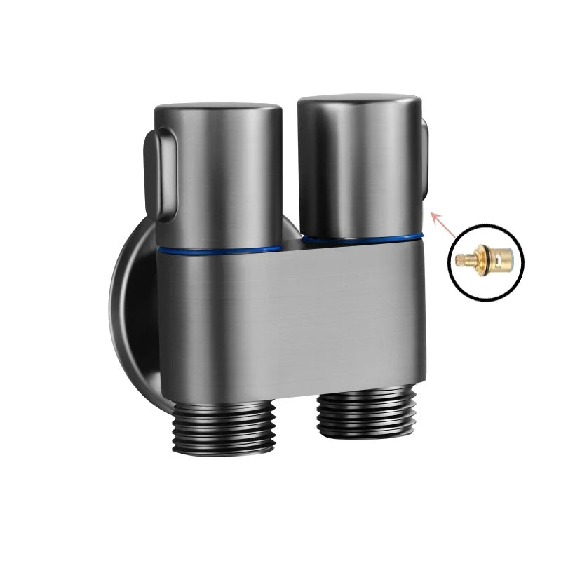 Wall-Mounted Toilet Bidet Sprayer with Double Outlet Angle Valve-bathroom-Krewe Home Interiors